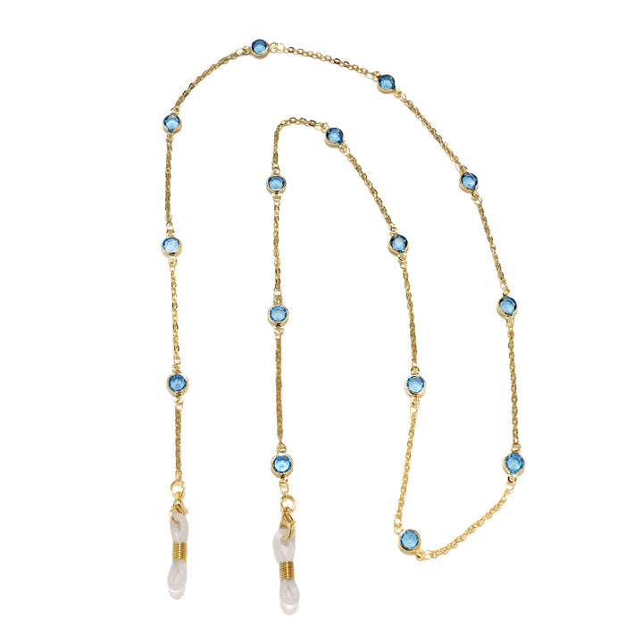 Elegante, mit Kristallen verzierte Brillen-Kette Karnz