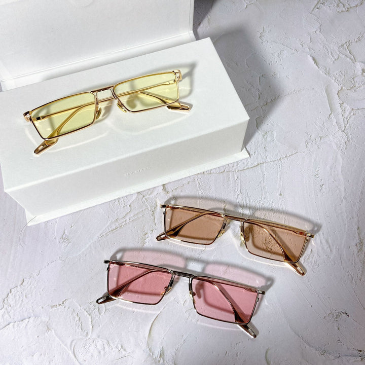 Modische Sonnenbrille mit Rechteckigem Metallrahmen Karnz