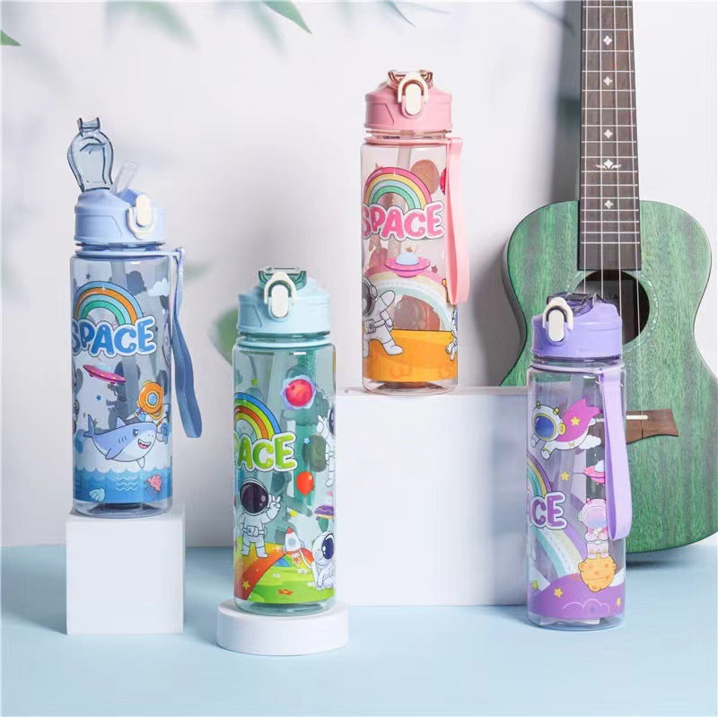 Damen Motivierende Tritan Trinkflasche mit praktischem Klappverschluss Karnz