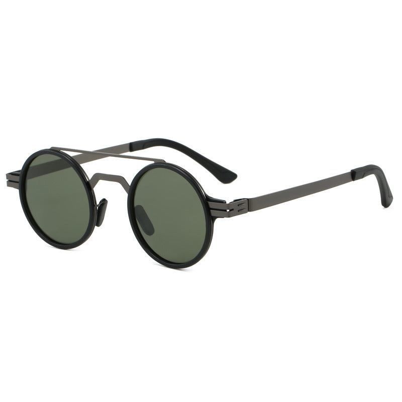 Damen modische runde Sonnenbrille mit minimalistischem Design Karnz