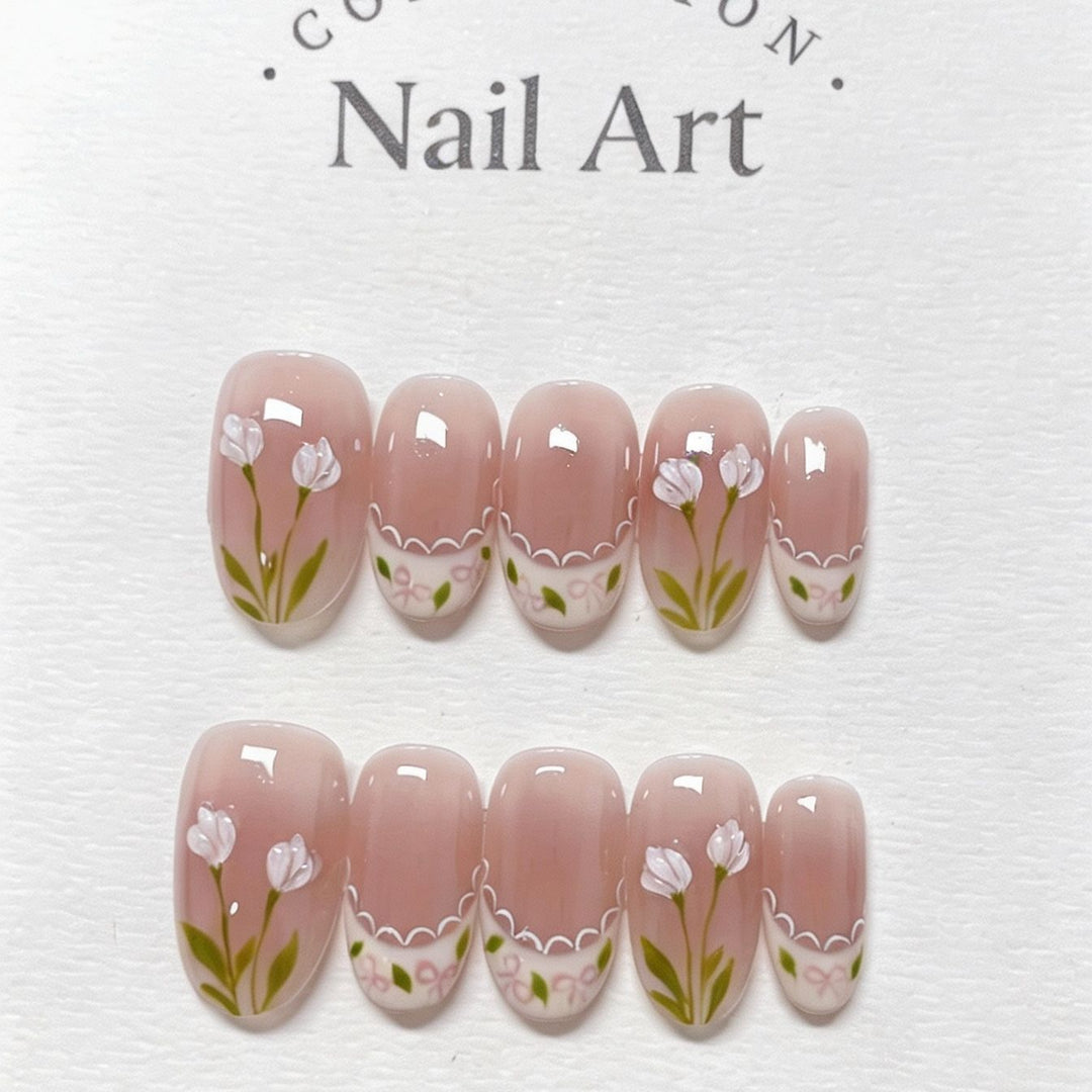 Verspielt Hase-Themen Press-On Nagelkunst Set Karnz