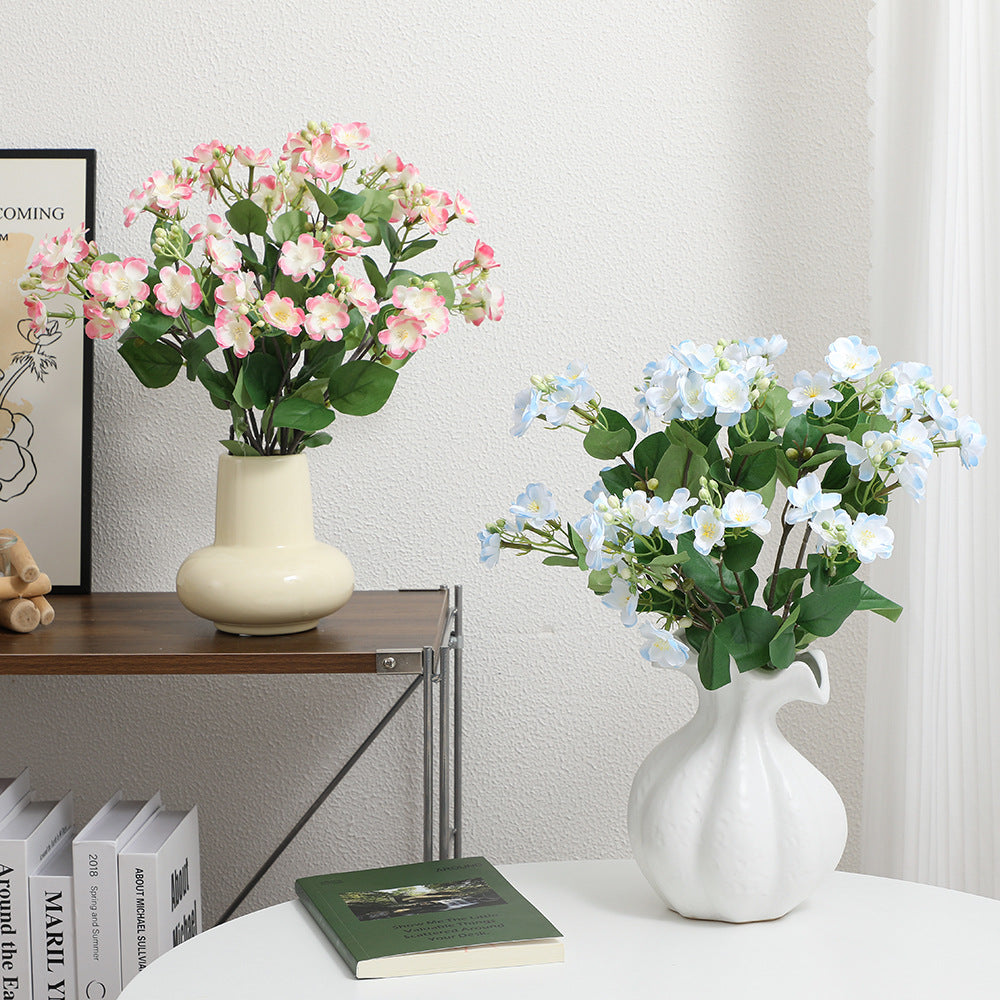 Künstlicher Blütenzweig mit lebhaften rosa Blüten Karnz