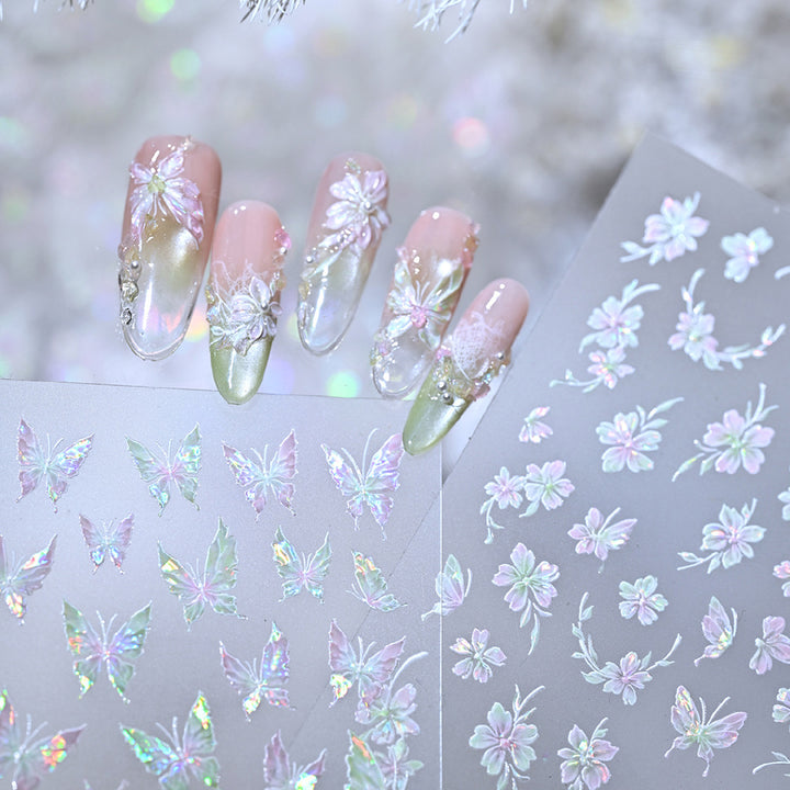 Iridescent Butterfly Nail Art Aufkleber