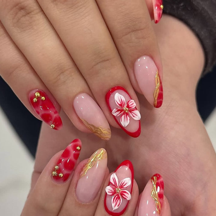 Floral Acryl Nagelkunst Verlängerungen Karnz