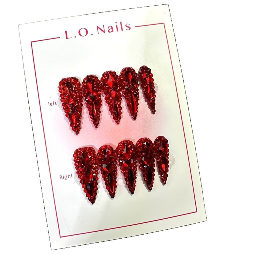 Rhinestone-beschichtete Stiletto-Nagelverlängerungen Karnz