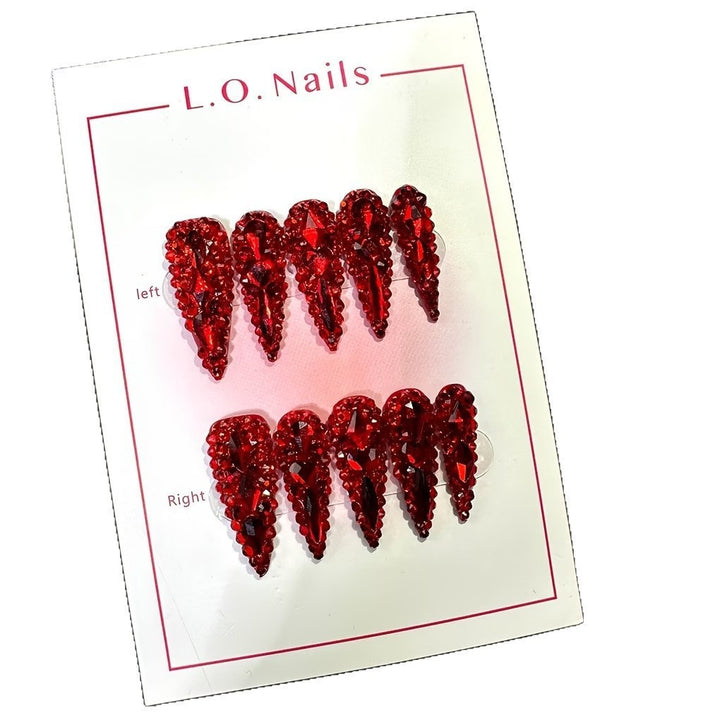 Rhinestone-beschichtete Stiletto-Nagelverlängerungen Karnz