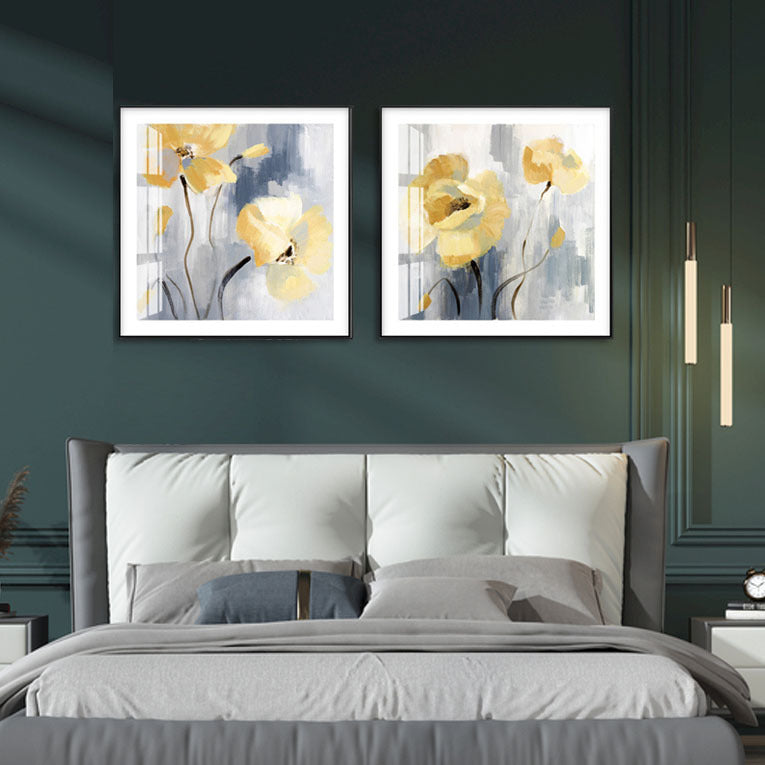Elegante Blumen Wandkunst Set