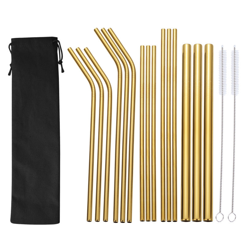 Edelstahl Trinkhalme-Set mit Reinigungsbürsten Karnz