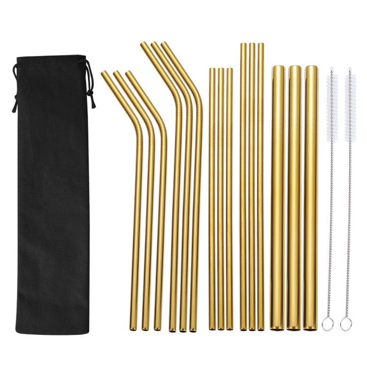 Edelstahl Trinkhalme-Set mit Reinigungsbürsten Karnz