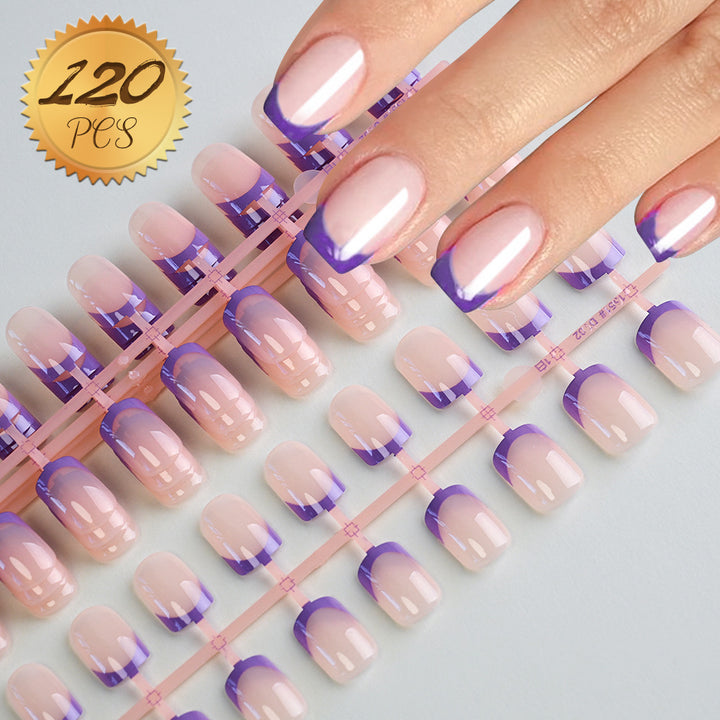 Dekoratives French Tip Press-On Nagelset Karnz