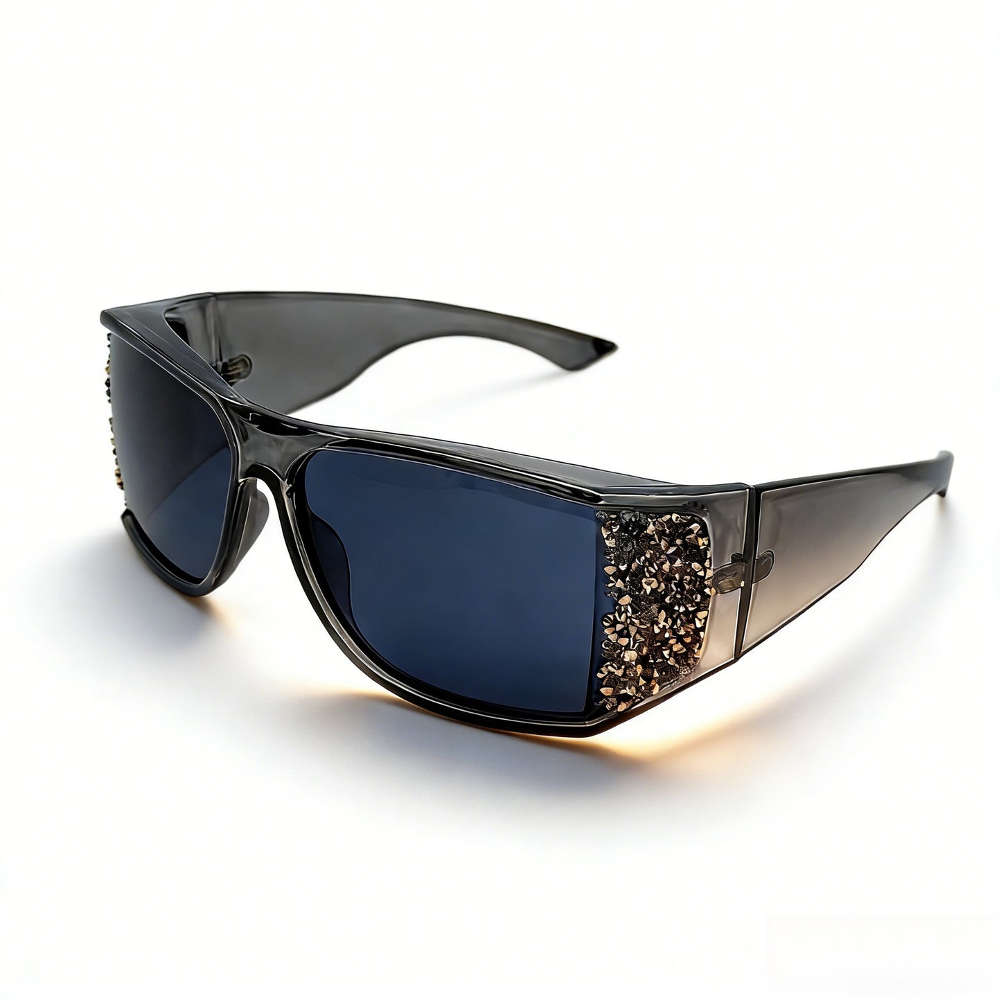 Damen Sportliche Sonnenbrille mit funkelnden Applikationen Karnz