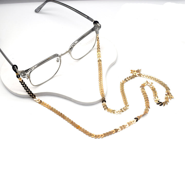 Elegante vergoldete Brille Kette Karnz