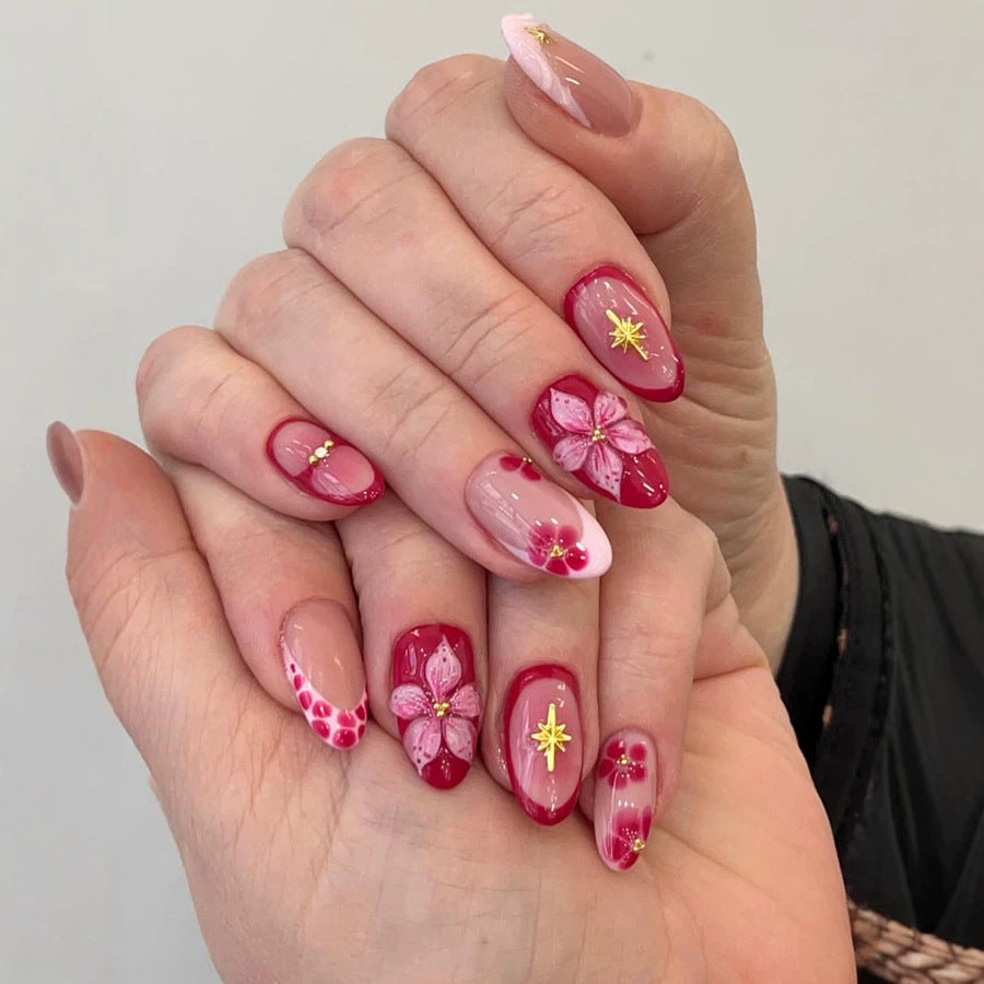 Floral Art Druck-on Nagel Set Karnz