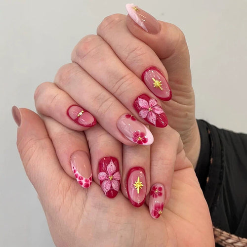 Floral Art Druck-on Nagel Set Karnz