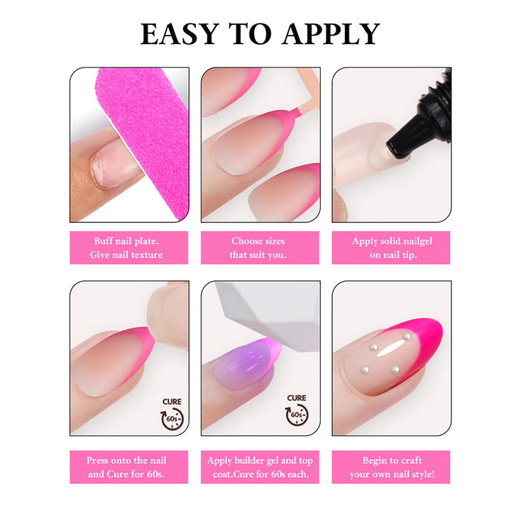 Kunstnagelset mit vielseitigen French-Designs Karnz