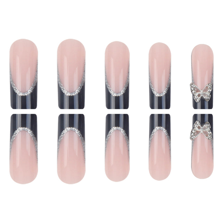 Elegantly gestaltete Stiletto Press-On Nägel Karnz