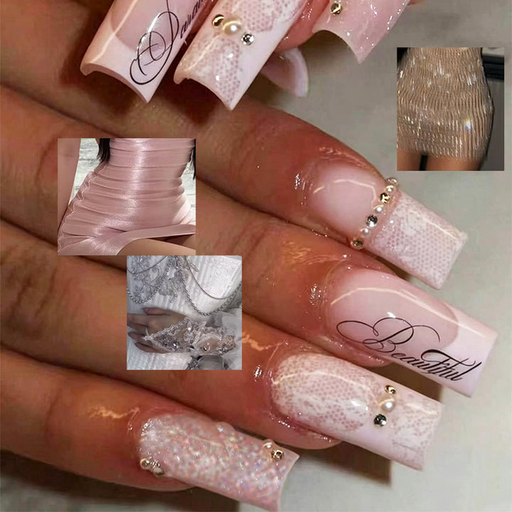 Schimmernde elegante Press-On-Nagelspitzen Karnz