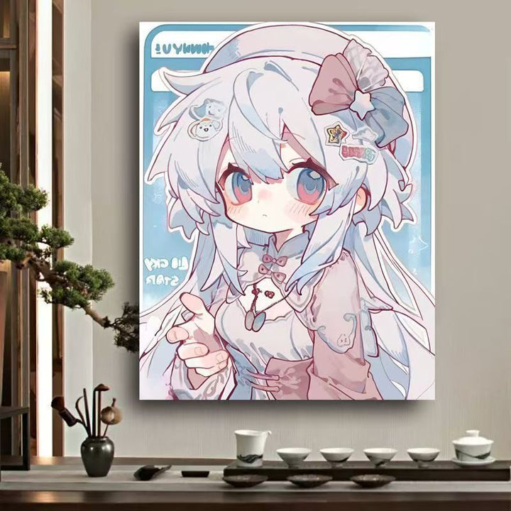 Verspielt Anime-Charakter Leinwand Kunst Karnz