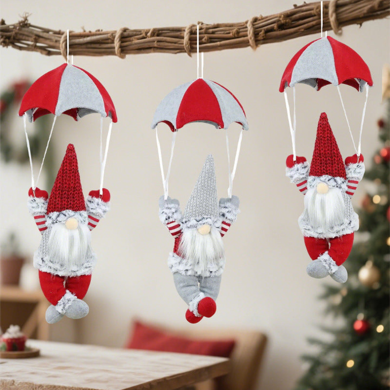 Dekorative Weihnachtsmann Figur mit Fallschirm Karnz