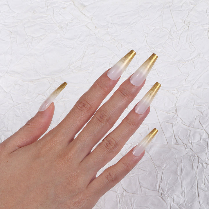Luxuriöse Ombre Stiletto Press-On Nägel Karnz