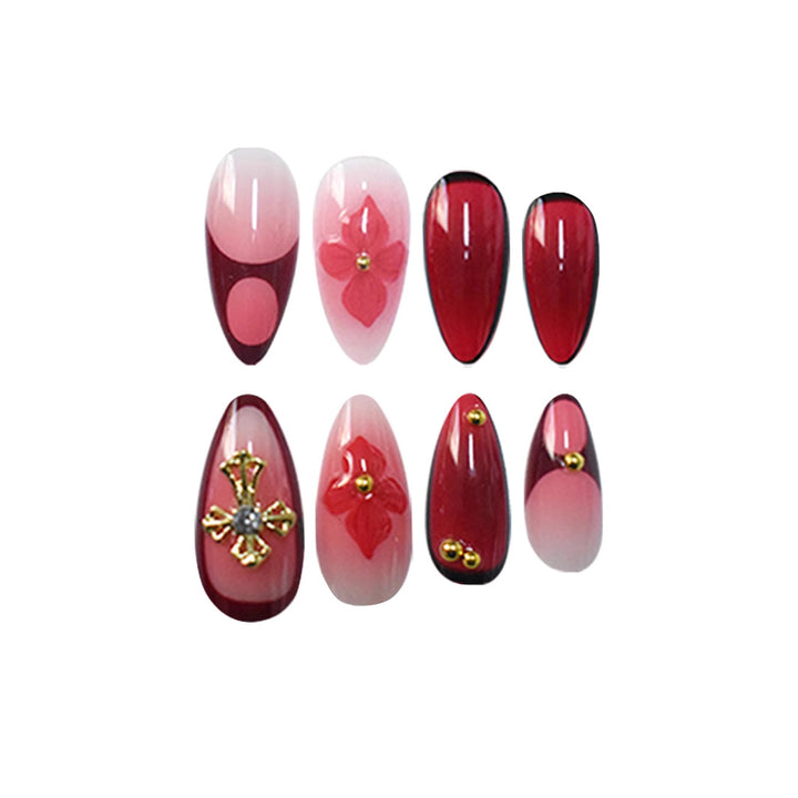 Premium Künstlerische Florale Stiletto Press-On Nägel Karnz