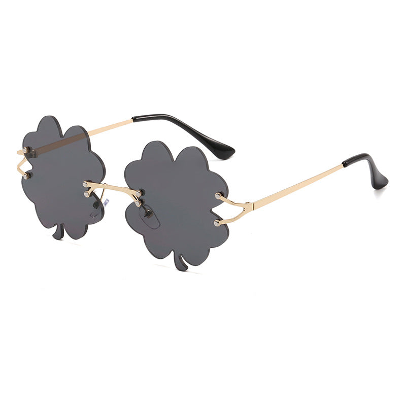 Damen verspielte Sonnenbrille mit einzigartigem Blumenrahmen Karnz