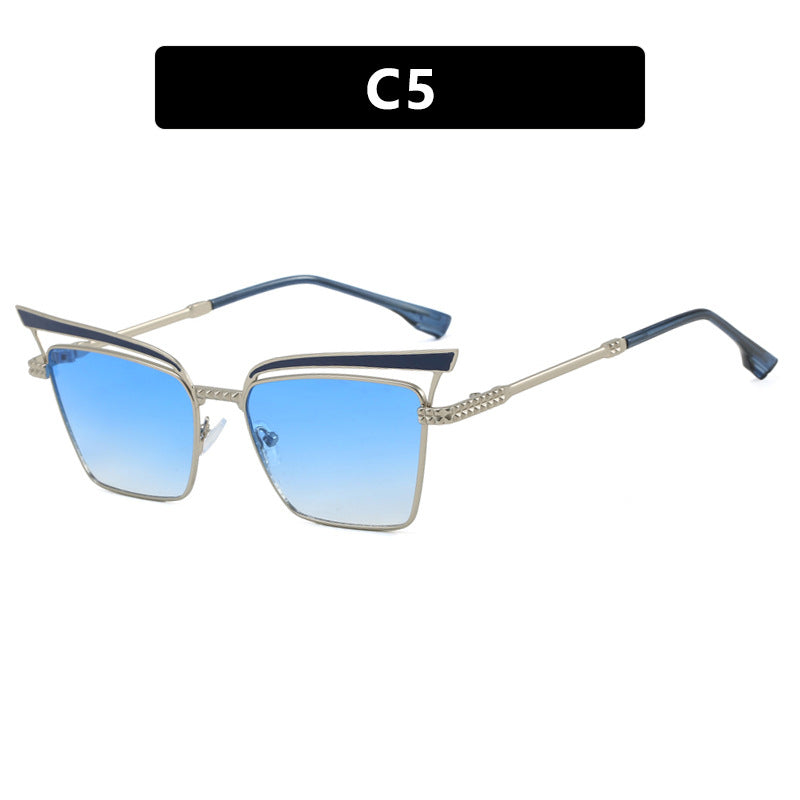 Damen quadratische Designer-Brille mit filigranem Metallrahmen Karnz
