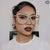 Damen extravagante Sonnenbrille mit funkelndem Kristallrahmen Karnz