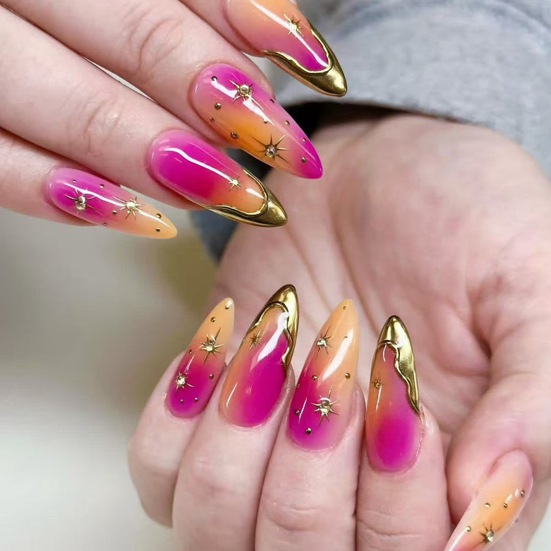 Elegantes Ombre Press-On Nageldesign Karnz