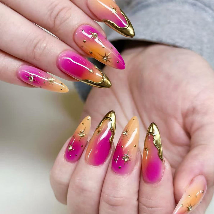 Elegantes Ombre Press-On Nageldesign Karnz