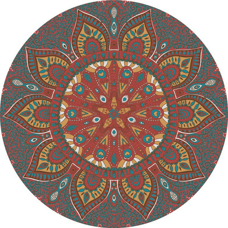 Mandala-inspirierter dekorativer Teppich Karnz