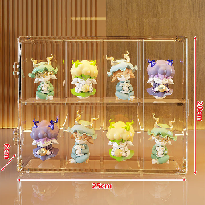Klarer Acryl Modularer Multi-Compartment Miniaturfigurinen-Vitrine