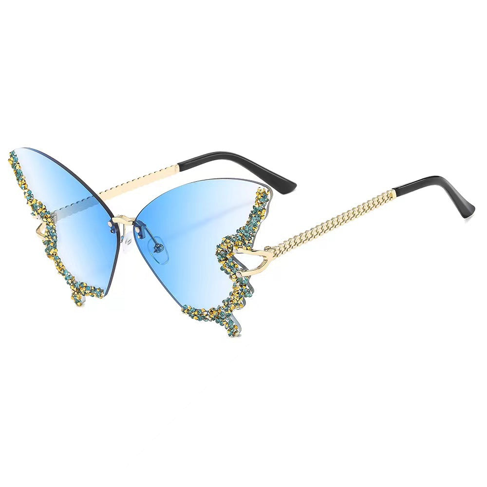 Damen extravagante Flügel-Sonnenbrille Karnz