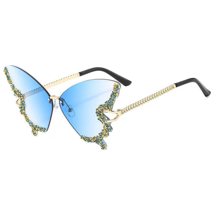 Damen extravagante Flügel-Sonnenbrille Karnz