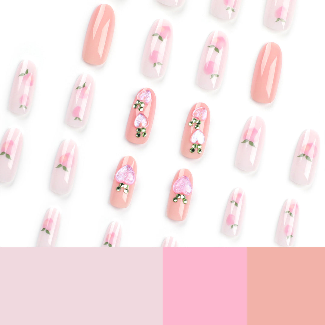 Kunstvolle Nagelkunst mit Frucht- und Glitzermotiven Karnz