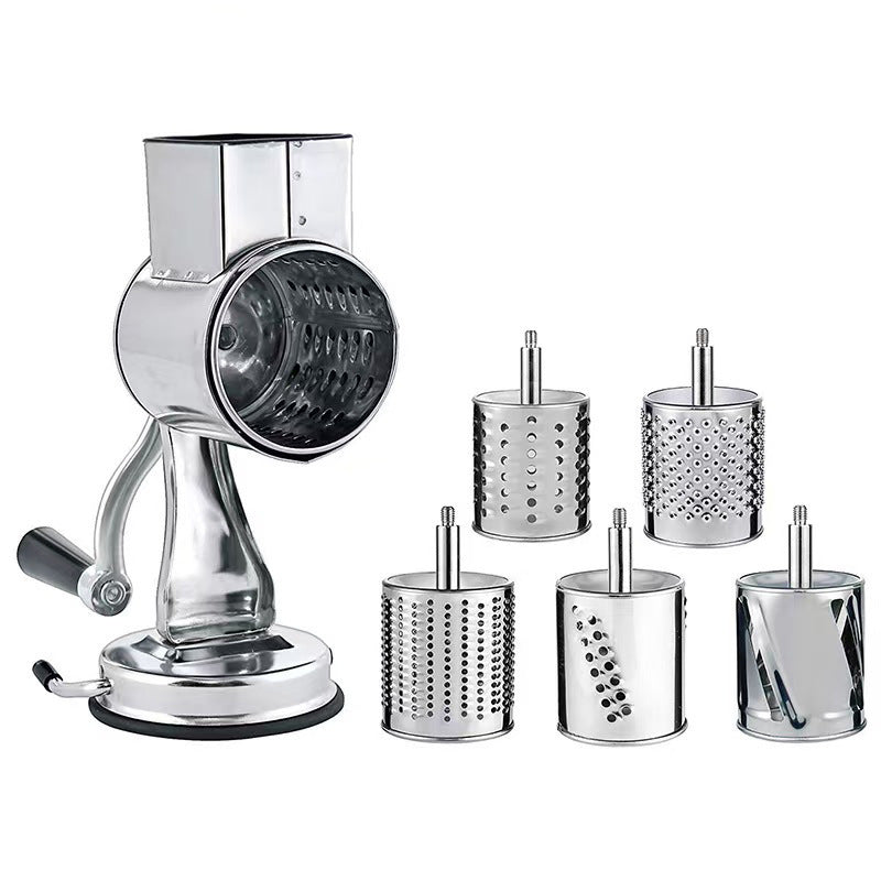 Rotary Multi-Drum Manual Grater and Slicer