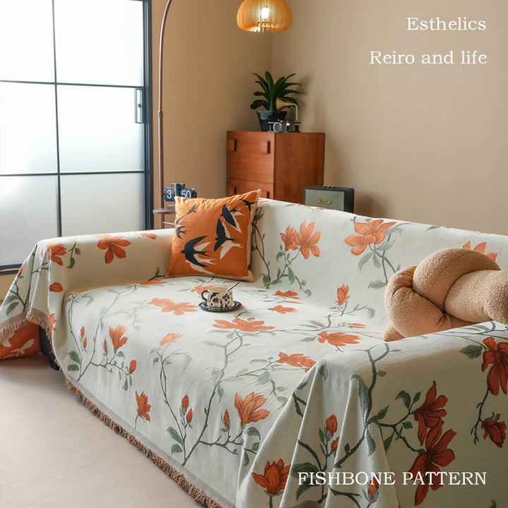 Blumenmuster Sofaüberwurf