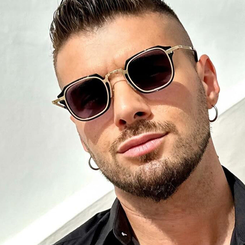 Damen quadratische Sonnenbrille mit einzigartigem Design und UV-Schutz Karnz