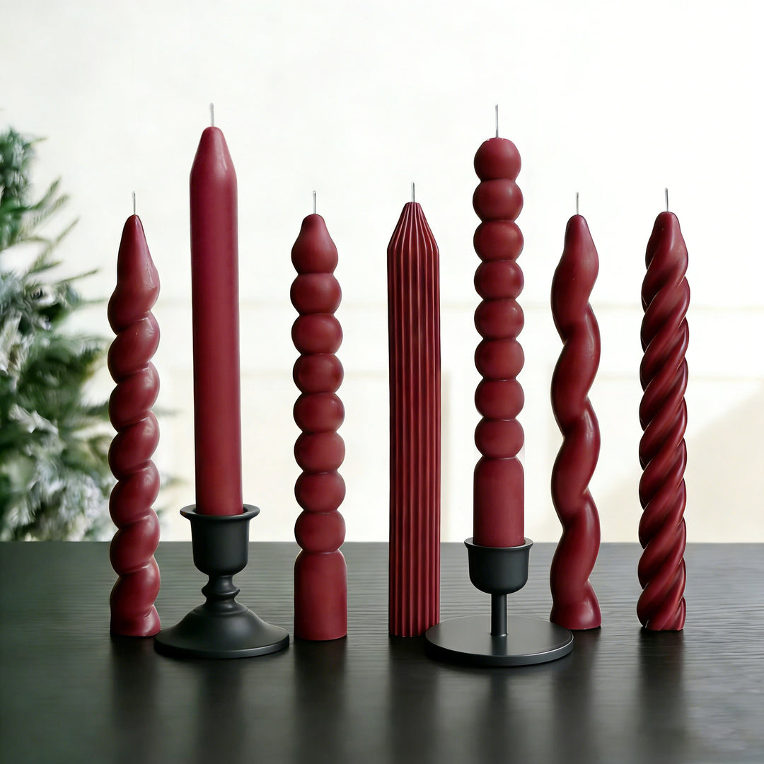 Verdrehte Säulenkerzen-Set