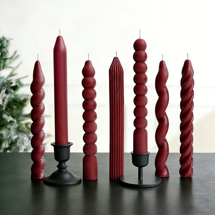 Verdrehte Säulenkerzen-Set