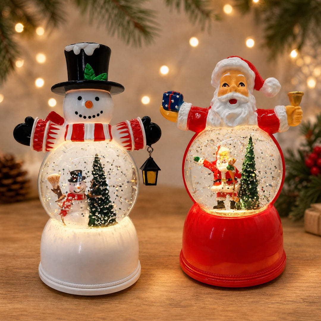 Lustige Weihnachtsmann Schneekugel Figur Karnz