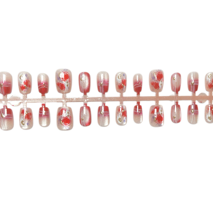 Dekoratives Blumenkunst Press-On Nagelset