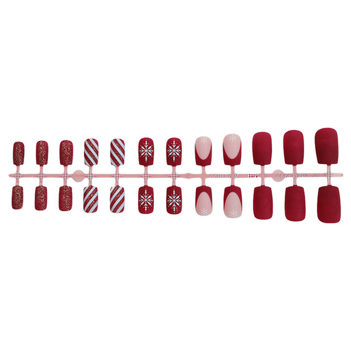 Festliches saisonales Press-On-Nagelset Karnz