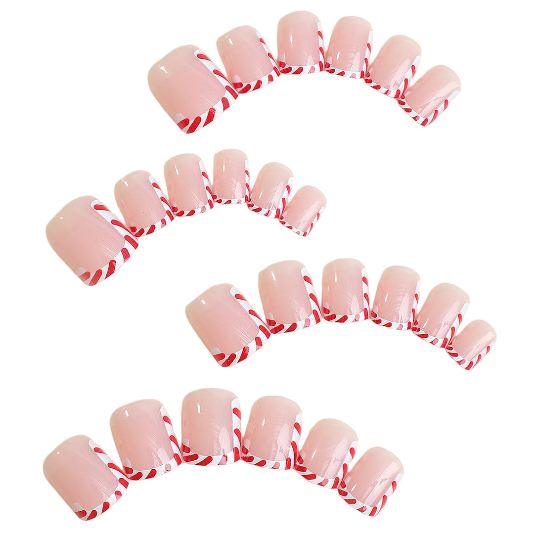 Kreatives Kunstnagelset mit festlichem Zuckerstangen-Design Karnz