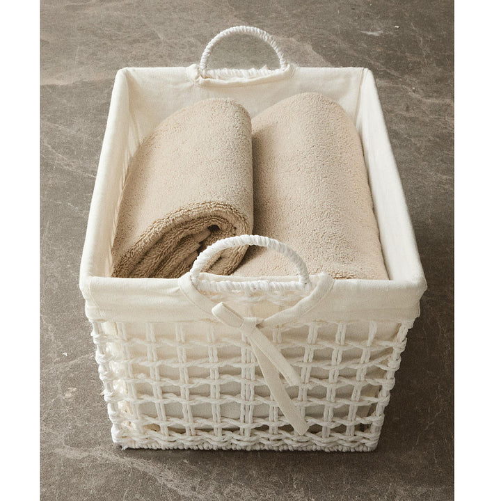 Handgefertigter Aufbewahrungskorb aus weichem Naturmaterial Karnz
