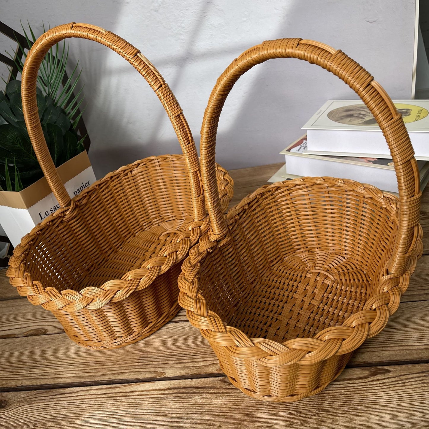 Damen eleganter geflochtener Einkaufskorb Karnz