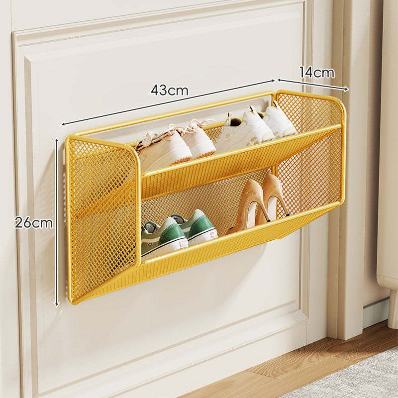 Wandmontierter Klappnetz-Schuhregal-Organizer für schlanke Eingänge