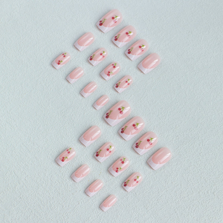 Kirschblüten Französischer Tipp Nagelkunstset