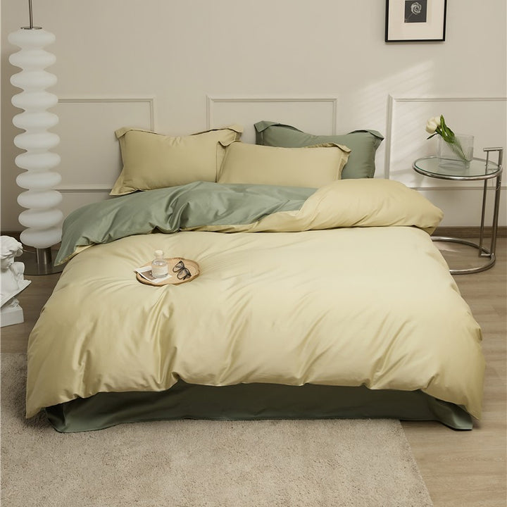 Wendbare Bettgarnitur aus Baumwoll‑Renforcé mit Soft‑Finish, verdecktem Reißverschluss und extra Kissenbezügen