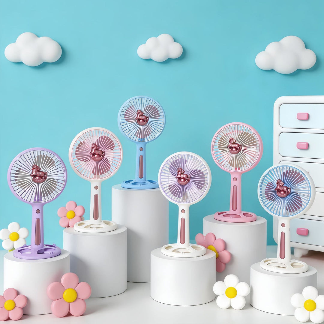 Damen Tragbarer Tischventilator mit kraftvollem Akku und USB-Ladefunktion Karnz